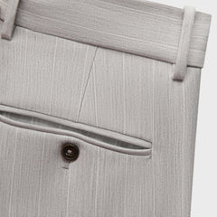 Kith Pinstripe Eli Pleated Trouser - Light Heather Grey