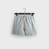 Kith Spun Silk Linen Stripe Kellen Short - Light Indigo