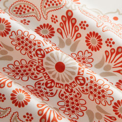 Kith Floral Printed Palm Silk Scarf - Volcano