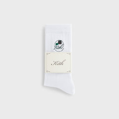 Kith Rose Script Cotton Crew Socks - White
