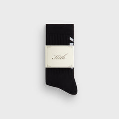 Kith Fast Logo Cotton Crew Socks - Black