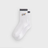 Kith Double Striped Floral Cotton Mid Crew Socks - Nocturnal