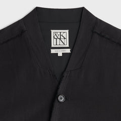 &Kin Long Sleeve Linen Viscose Twill Mathis Shirt - Black
