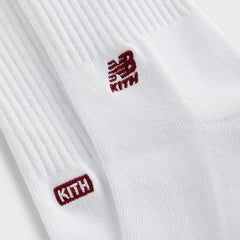 Kith & New Balance Contrast Cuff 3-Pack Crew Socks - White