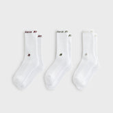 Kith & New Balance Contrast Cuff 3-Pack Crew Socks - White