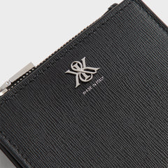 Kith Saffiano Leather Snap Wallet - Black