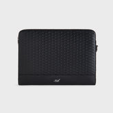 Kith Monogram Leather 15" Laptop Case - Black