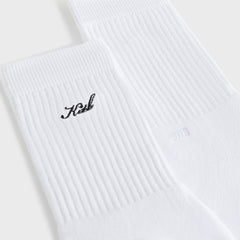 Kith Women Script Classic Crew Socks - White
