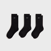 Kith Women Script Classic 3-Pack Crew Socks - Black