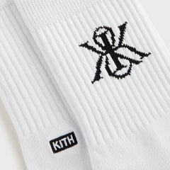 Kith Women Crest Cotton Mid Crew Socks - White