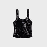 Ksubi Chloe Nude Spark Tank Top - Black Spark