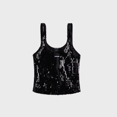 Ksubi Chloe Nude Spark Tank Top - Black Spark