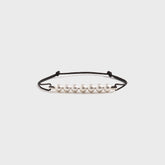 Le Gramme 13G Sterling Silver 7 Beads Cord Bracelet - Black