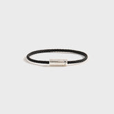Le Gramme 7g Brushed Nato Cable Bracelet - Silver / Black