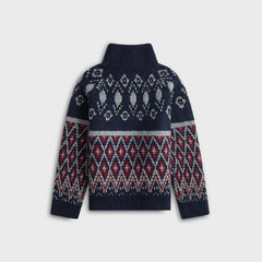 Loewe Zip Up Cardigan - Navy Blue / Grey