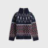 Loewe Zip Up Cardigan - Navy Blue / Grey