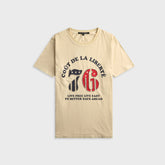 Coût De La Liberté Sammy 'CDLL 76' Embellished Short Sleeve Tee - Vintage Cream