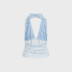 Miaou Mathilde Top - Blue Small Dot
