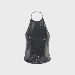 Miaou Natalia Sequin Top - Black
