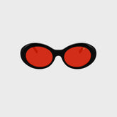 Vintage Frames Cobain Black Acetate Sunglasses - Red Solid