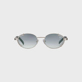 Vintage Frames Knowledge 24KT White Gold Sunglasses - Charcoal Gradient