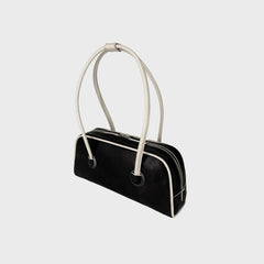 MARGESHERWOOD Soft Baguette Bag with Piping - Black