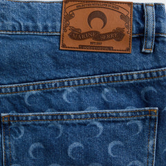 Marine Serre Denim Bermuda - Light Blue