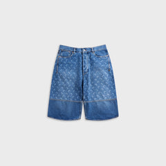 Marine Serre Denim Bermuda - Light Blue