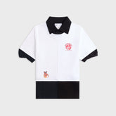 Marine Serre Upcycled Jersey Polo Shirt - White