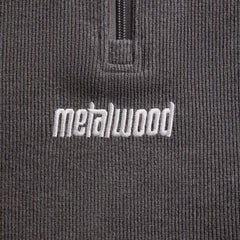 Metalwood Contrast Stitch Quarter Zip Pullover - Charcoal