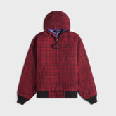 Needles Zipped Wool Glen Plaid Work Hoody - Red
