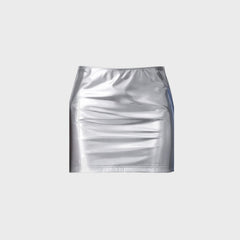 Naranja Furcado Latex Skirt - Silver