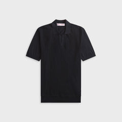 Orlebar Brown Horton Silk Fine Stripe Polo Shirt - Night Iris