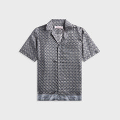 Orlebar Brown Maitan Silk Paisley Season Print Shirt - Night Iris