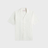 Orlebar Brown Maitan Tonal Chenille Stripe Shirt - White