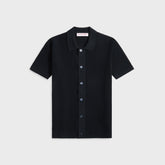 Orlebar Brown Tiernan Chevron Crochet Shirt - Night Iris