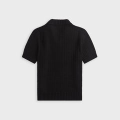Orlebar Brown Swift Knitted Crochet Polo Shirt - Black