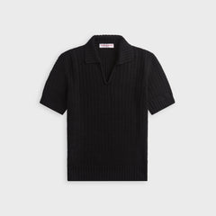 Orlebar Brown Swift Knitted Crochet Polo Shirt - Black