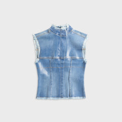Ottolinger Glazed Denim Zip Top - Blue
