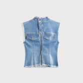 Ottolinger Glazed Denim Zip Top - Blue