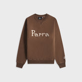 by Parra Weird Trad Logo Crew Neck Sweatshirt - Brown