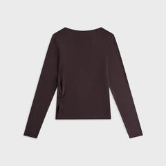 Peachy Den Kylie Long Sleeve Top - Chocolate