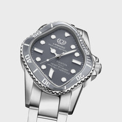 LAARVEE Silver Precision Steel - Grey Ceramic Bezel / Grey Dial