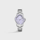 LAARVEE Silver Precision Steel Watch - Lilac Ceramic Bezel / Lilac Dial