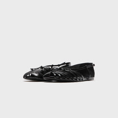 ABRA Double Shoe Ballerina Flat - Black