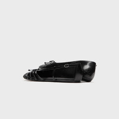 ABRA Double Shoe Ballerina Flat - Black