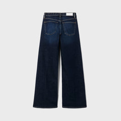 ReDone Studded Mid Rise Wide Leg Jean - Barely Worn Stud