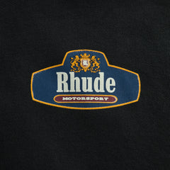 Rhude Racing Crest Hoodie - Vintage Black / Navy