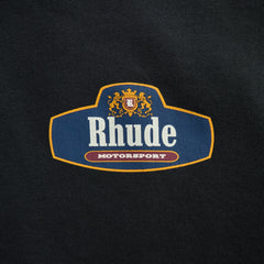 Rhude Racing Crest Zip-Up Hoodie - Vintage Black / Navy