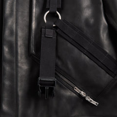 Rick Owens Cappotto In Pelle Leather Coat - Black
